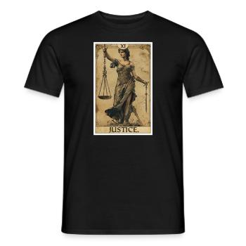 Cartes de tarot Carte de tarot Justice Justice - T-shirt homme - noir - Devant - AI Model Male 178 light (178cm)
