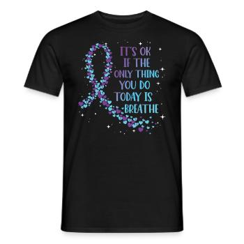 psychSensibilisation à la prévention du suicide - T-shirt homme - noir - Devant - AI Model Male 178 light (178cm)