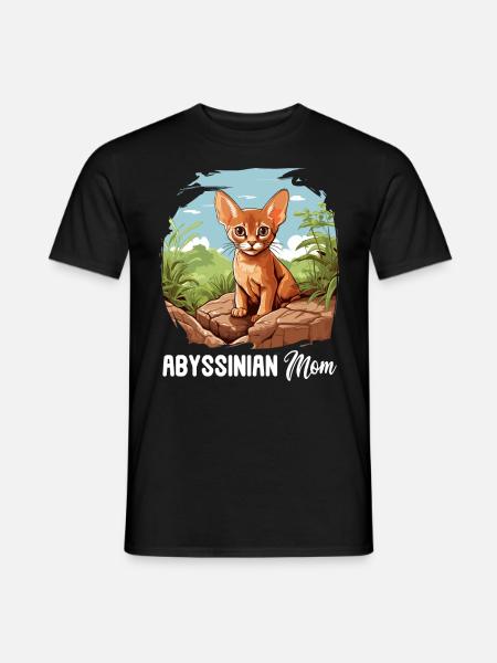 Abyssinian Cat Abessinierkatze - Men's T-Shirt - black