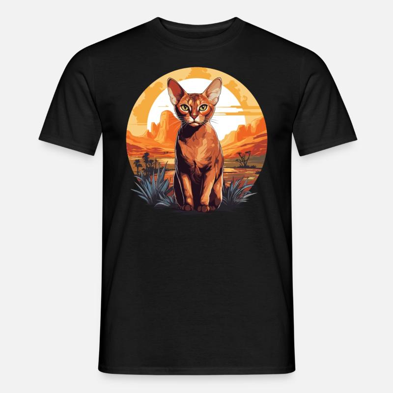 Abyssinian Cat Abessinierkatze - Männer T-Shirt - Schwarz