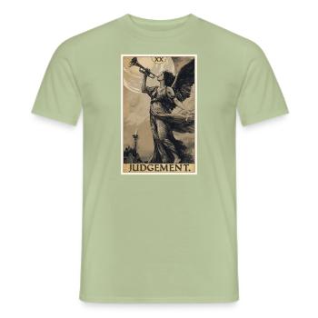 Tarot Cards Tarot Card Judgement Court - Men's T-Shirt - sage - Front - AI Model Male 178 light (178cm)