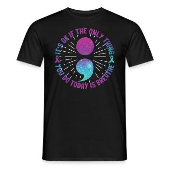 Mental Health Warrior Purple and Turquoise - Men's T-Shirt - black - Front - AI Model Male 178 light (178cm)