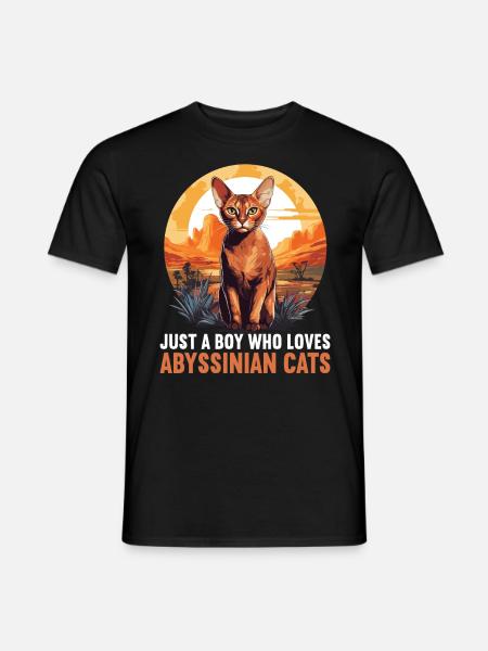 Abyssinian Cat Abessinierkatze - Men's T-Shirt - black