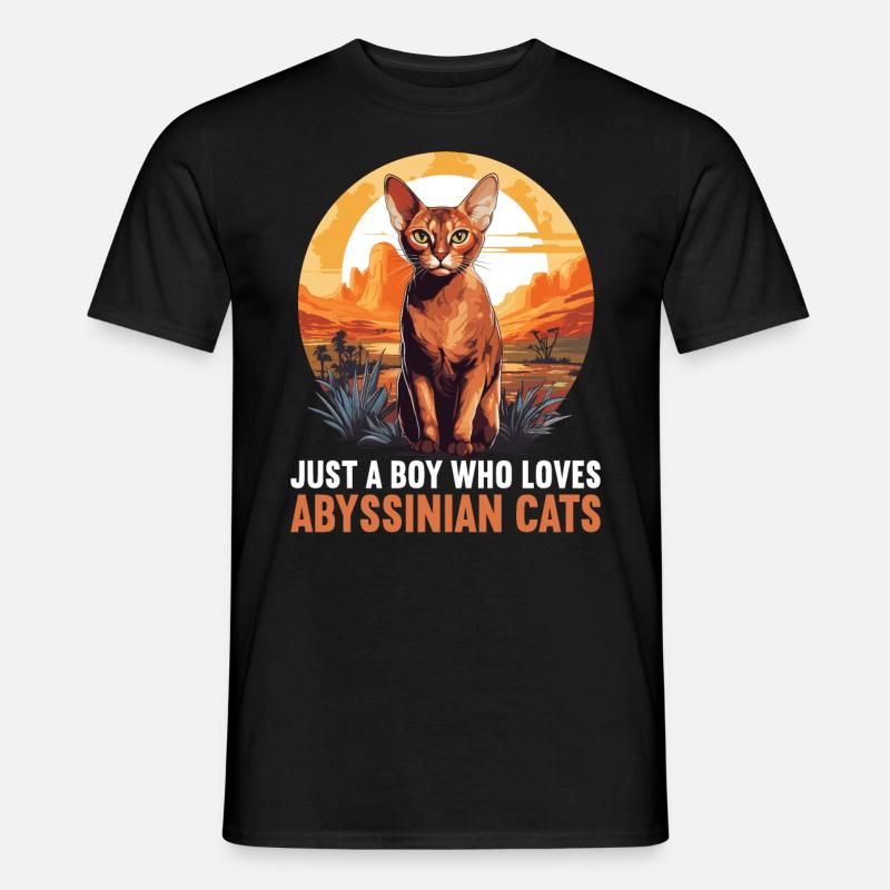 Abyssinian Cat Abessinierkatze - Männer T-Shirt - Schwarz