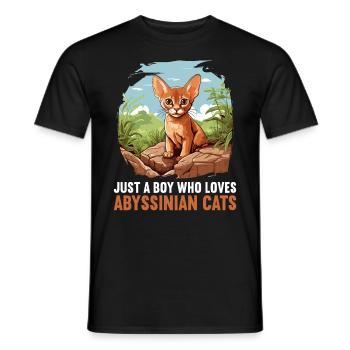 Chat abyssin Abessinierkatze - T-shirt homme - noir - Devant - AI Model Male 178 light (178cm)