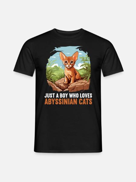 Abyssinian Cat Abessinierkatze - Men's T-Shirt - black