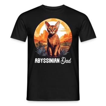Chat d’Abyssinie Abessinierkatze - T-shirt homme - noir - Devant - AI Model Male 178 light (178cm)