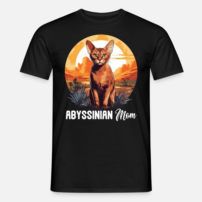 Abyssinian Cat Abessinierkatze - Männer T-Shirt - Schwarz
