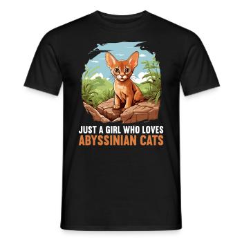 Chat d’Abyssinie Abessinierkatze - T-shirt homme - noir - Devant - AI Model Male 178 light (178cm)