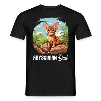 Chat d’Abyssinie Abessinierkatze - T-shirt homme - noir - Devant - AI Model Male 178 light (178cm)