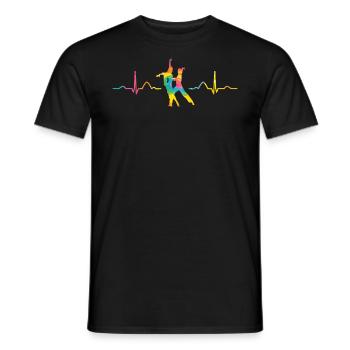 Couple de danse latine Danseur de battement de cœur - T-shirt homme - noir - Devant - AI Model Male 178 light (178cm)