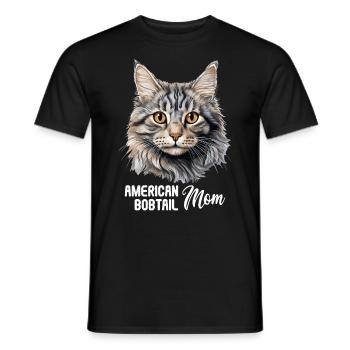 Chat Chats American Bobtail - T-shirt homme - noir - Devant - AI Model Male 178 light (178cm)