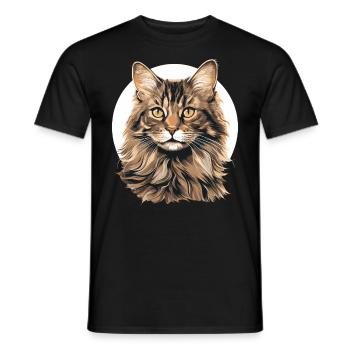 Chat Chats American Bobtail - T-shirt homme - noir - Devant - AI Model Male 178 light (178cm)