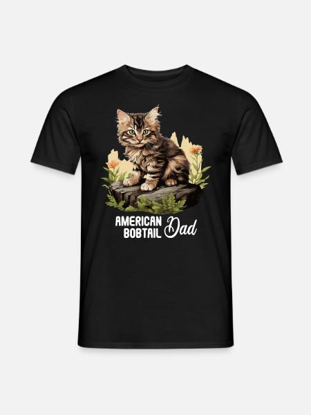 Cat Cats American Bobtail - Men's T-Shirt - black