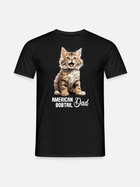 Cat Cats American Bobtail - Men's T-Shirt - black