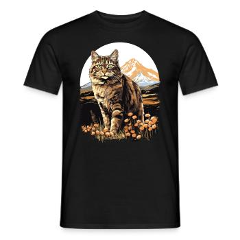 Chat Chats American Bobtail - T-shirt homme - noir - Devant - AI Model Male 178 light (178cm)