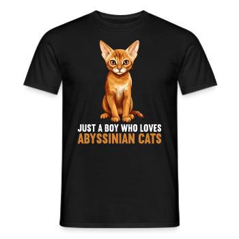 Chat d’Abyssinie Abessinierkatze - T-shirt homme - noir - Devant - AI Model Male 178 light (178cm)