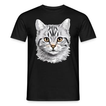 Chat Chats American Shorthair - T-shirt homme - noir - Devant - AI Model Male 178 light (178cm)