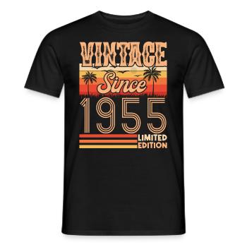 1955. Jahrgang Jahrgang 1955 Jubiläum - Männer T-Shirt - Schwarz - Vorne - AI Model Male 178 light (178cm)
