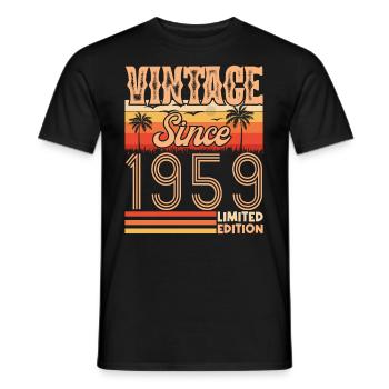 Birthday 1959. Vintage Born in 1959 Birthday - Men's T-Shirt - black - Front - AI Model Male 178 light (178cm)