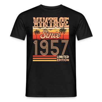 1957. Jahrgang Jahrgang 1957 Geburtstag - Männer T-Shirt - Schwarz - Vorne - AI Model Male 178 light (178cm)