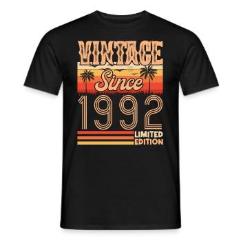 1992. Jahrgang Jahrgang 1992 Geburtstag - Männer T-Shirt - Schwarz - Vorne - AI Model Male 178 light (178cm)