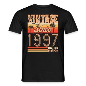 Jubiläum 1997. Jahrgang Jahrgang 1997 Geburtstag - Männer T-Shirt - Schwarz - Vorne - AI Model Male 178 light (178cm)