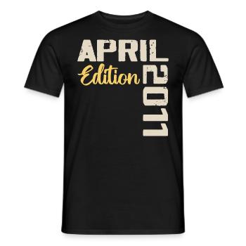 13 Year Anniversary April 2011 Birthday Gift - Men's T-Shirt - black - Front - AI Model Male 178 light (178cm)