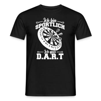 Ich bin sportlich Ich Spiel Darts - Männer T-Shirt - Schwarz - Vorne - AI Model Male 178 light (178cm)