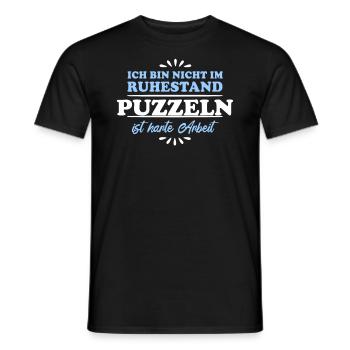 Ruhestand Rentner Pensioner Puzzeln - Männer T-Shirt - Schwarz - Vorne - AI Model Male 178 light (178cm)