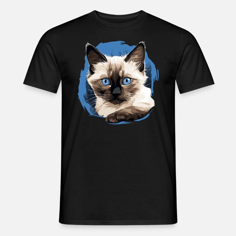 Balinese Cat Balinesenkatze - Männer T-Shirt - Schwarz