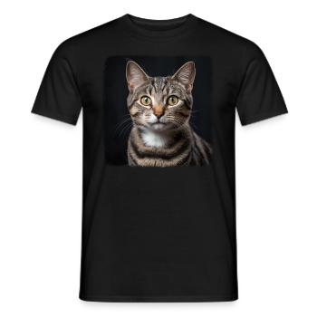 Cat Cats American Wirehair - Men's T-Shirt - black - Front - AI Model Male 178 light (178cm)