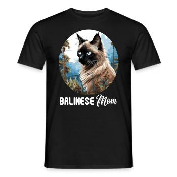 Chat balinais Balinesenkatze - T-shirt homme - noir - Devant - AI Model Male 178 light (178cm)
