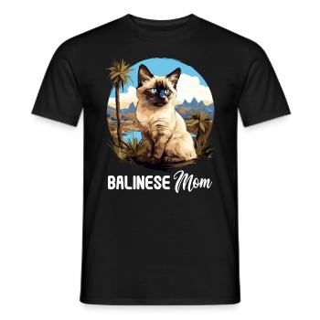 Chat balinais Balinesenkatze - T-shirt homme - noir - Devant - AI Model Male 178 light (178cm)