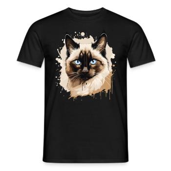 Chat balinais Balinesenkatze - T-shirt homme - noir - Devant - AI Model Male 178 light (178cm)