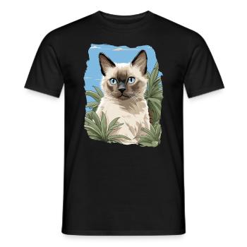 Chat balinais Balinesenkatze - T-shirt homme - noir - Devant - AI Model Male 178 light (178cm)