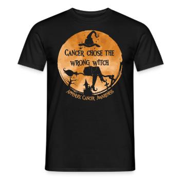 Cancer Chose The Wrong Witch Appendectomy - Men's T-Shirt - black - Front - AI Model Male 178 light (178cm)