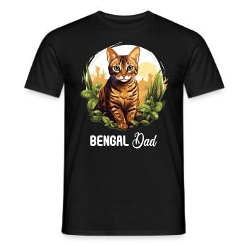Bengal Cat Bengalkatze - Männer T-Shirt - Schwarz - Vorne - AI Model Male 178 light (178cm)