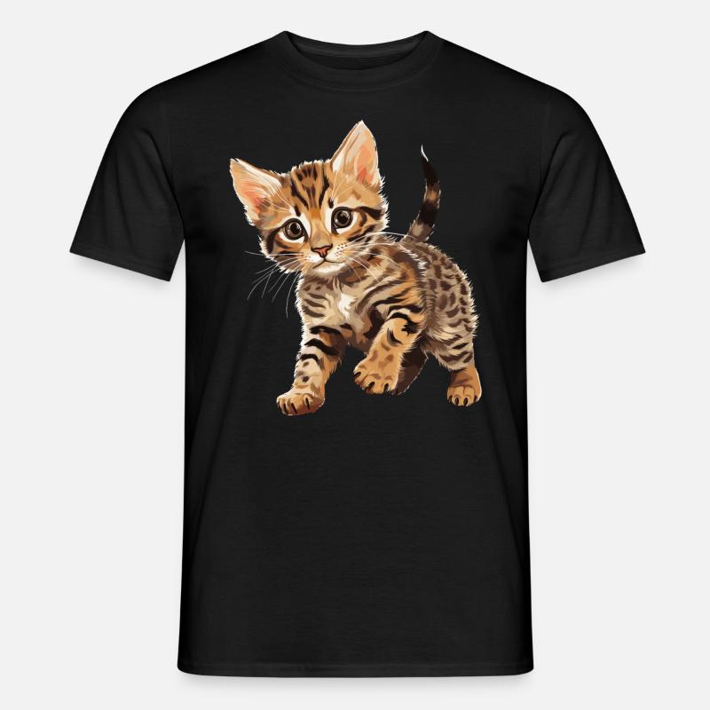 Bengal Cat Bengalkatze - Männer T-Shirt - Schwarz