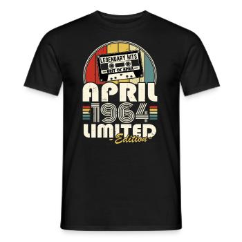 Avril 1964 Vintage Rétro Cadeau Anniversaire - Men's T-Shirt - black - Front - AI Model Male 178 light (178cm)