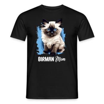 Birman Cat Birma Katze - Männer T-Shirt - Schwarz - Vorne - AI Model Male 178 light (178cm)