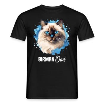 Birman Cat Birma Katze - Männer T-Shirt - Schwarz - Vorne - AI Model Male 178 light (178cm)