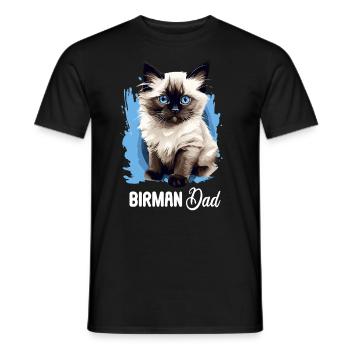 Birman Cat Birma Katze - Männer T-Shirt - Schwarz - Vorne - AI Model Male 178 light (178cm)