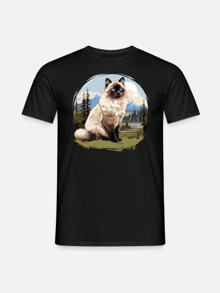 Birman Cat Birma Katze - Men's T-Shirt - black