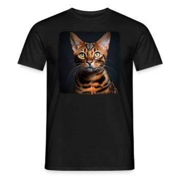 Bengal Cat Bengalkatze - Männer T-Shirt - Schwarz - Vorne - AI Model Male 178 light (178cm)