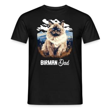 Birman Cat Birma Katze - Männer T-Shirt - Schwarz - Vorne - AI Model Male 178 light (178cm)