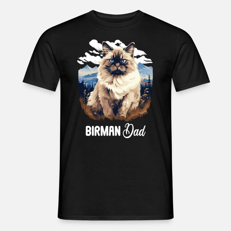 Birman Cat Birma Katze - Männer T-Shirt - Schwarz