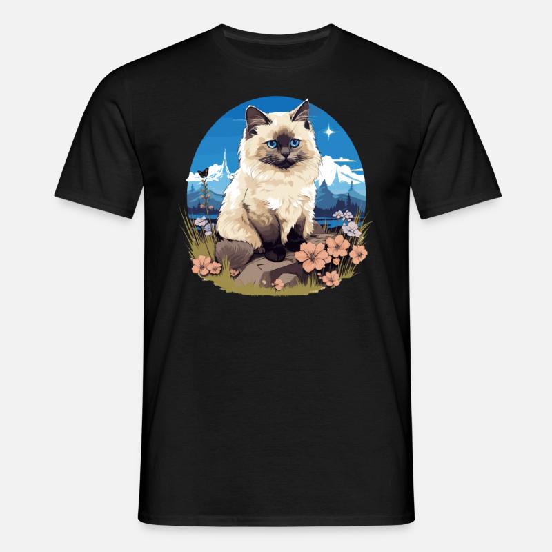Birman Cat Birma Katze - Men's T-Shirt - black