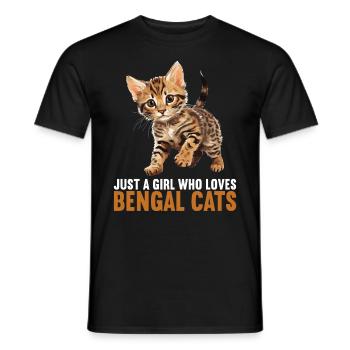 Bengal Cat Bengalkatze - Männer T-Shirt - Schwarz - Vorne - AI Model Male 178 light (178cm)