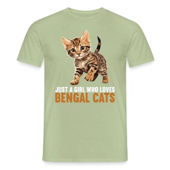 Bengal Cat Bengalkatze - Männer T-Shirt - Sage - Vorne - AI Model Male 178 light (178cm)